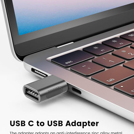 4 Pack USB A to USB C Adapter Converter for MacBook Laptop and Type C Devices