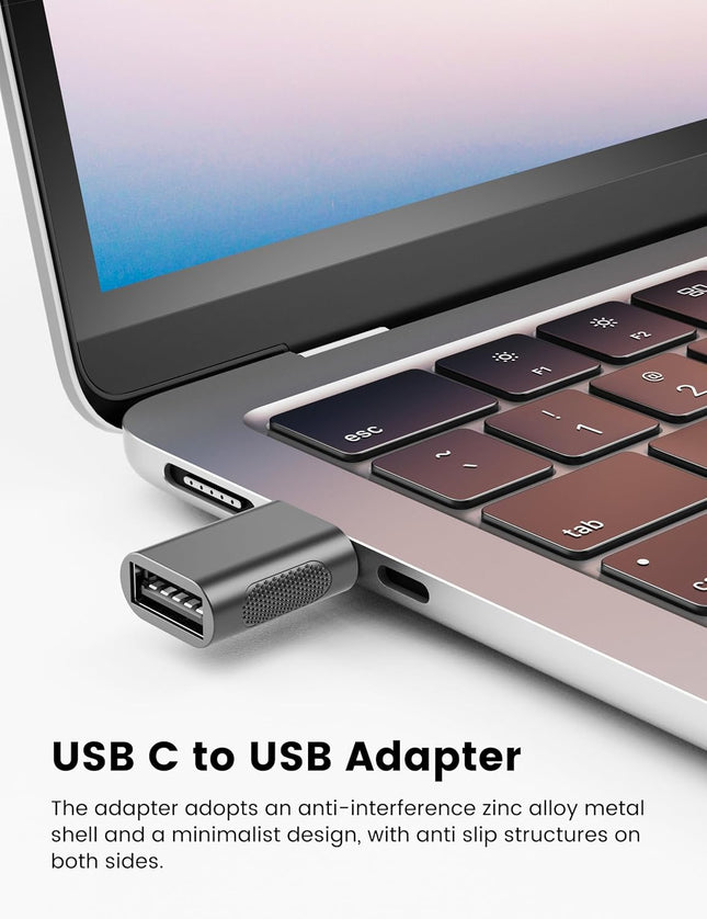 4 Pack USB A to USB C Adapter Converter for MacBook Laptop and Type C Devices