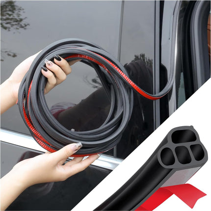 32.8Ft Car Door Rubber Seal Strip, Double-Layer L-Shape Weatherproof Soundproof Trim