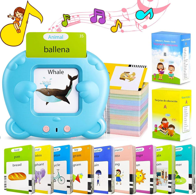 Spanish English Talking Flash Cards 510 Sight Words Learning Toy Kids