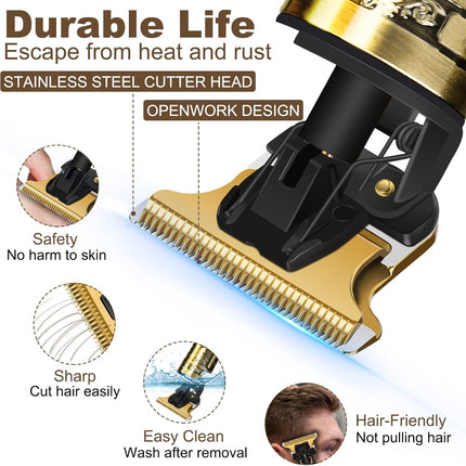 Professional Hair Trimmer for Men Cordless Rechargeable Beard Clipper Kit