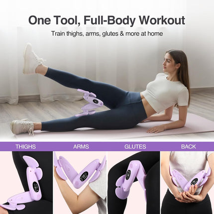 Thigh Trainer for Women, 360° Inner Thigh Exerciser with 3 Kegel Resistance Bands