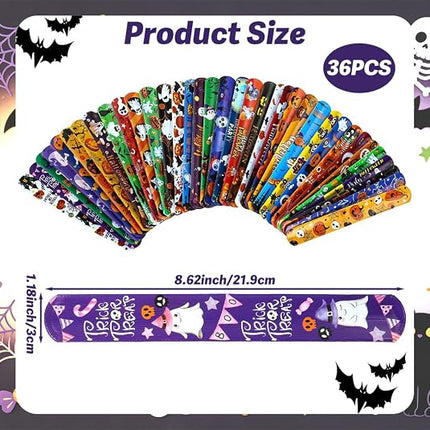 Halloween Slap Bracelets Bulk, Snap Bracelets for Kids, Goodie Bag & Party Favors