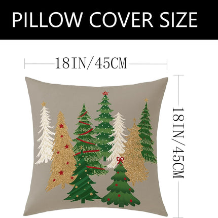 2-Pack 18x18" Gray Christmas Pillow Covers – Holiday Decor for Sofa & Bed