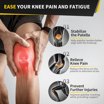 2 Pack Patella Knee Strap, Adjustable Tendon Support Brace for Sports Pain