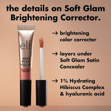 Soft Glam Brightening Corrector, Hydrating Natural Finish, Dark Circle Coverage, Vegan