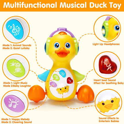 Baby Musical Light-Up Duck Toy – Learning & Dancing Toy for 0–12 Months