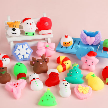 24PCS Mini Mochi Squishy Toys – Christmas Party Favors for Kids
