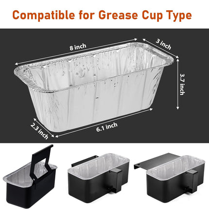 30-Pack Grease Cup Liners for Blackstone Griddle 5017, Disposable Foil Drip Pans