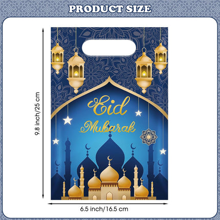 50 Pcs Ramadan Gift Bags with Handles – Eid Mubarak Party Favor Treat Bags, 4 Styles