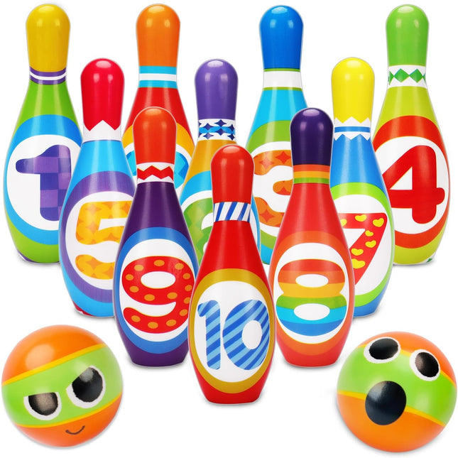 Toddler Bowling Toy Set with Soft Foam Pins for Boys & Girls Birthday Gifts