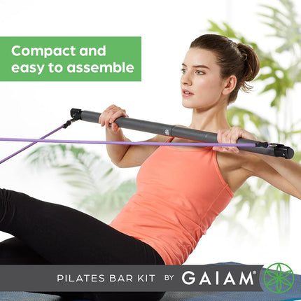 Restore Pilates Bar Reformer Kit for Total Body Workout – Includes Resistance Bands