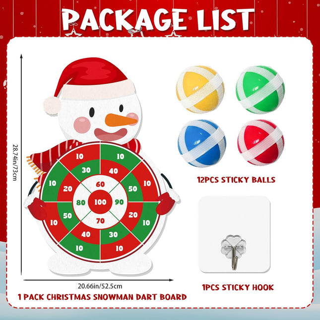 Christmas Party Games Set – Dart Board Game with 12 Sticky Balls for Kids' Fun
