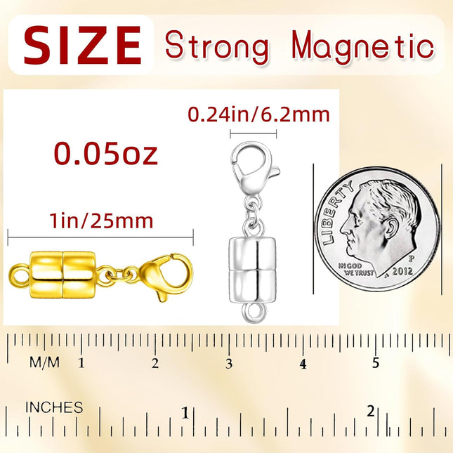 Magnetic Necklace Clasp with Lobster Clasp – 14K Gold & Silver Jewelry Extender