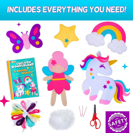 Magical Unicorn Sewing Kit for Girls 7+ – DIY Felt Animals & Pillow