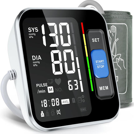 Upper Arm Blood Pressure Monitor, Large Display, 2 Users, 240 Memory, HR