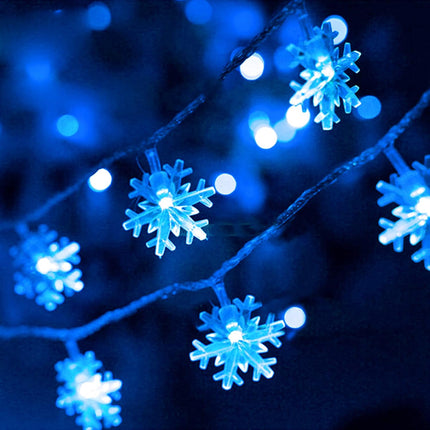 Christmas Snowflake Fairy Lights – 9.8ft 20 LED Battery String for Xmas Decor