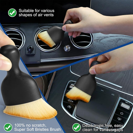 Car Interior Cleaning Kit, Dusting Brush & Gel Putty Detail Tools for Auto