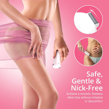 Women Bikini Trimmer Waterproof Dual Blade Sensitive Area Hair Remover