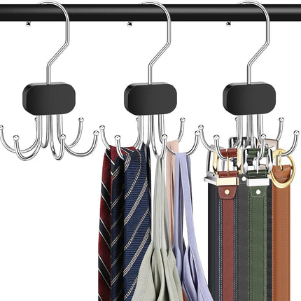 3PCS Belt Hanger Organizer 360° Rotating Closet Rack for Belts Ties Scarves Hats