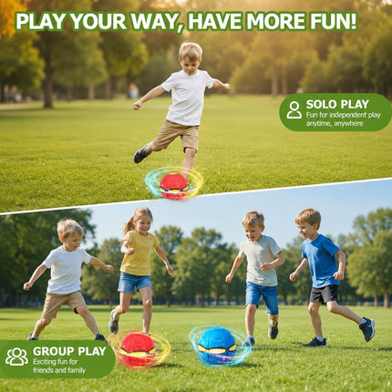2 Pack LED Magic Bouncing Ball and Transforming Flying Disc Toss Catch Outdoor Game