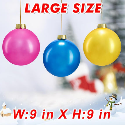 10 PCS Inflatable Christmas Ornaments, 9 Inch Balls for Indoor/Outdoor Decor