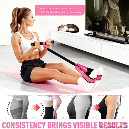 Pedal Resistance Band with Handle Foot Pedal Exercise Equipment for Workout