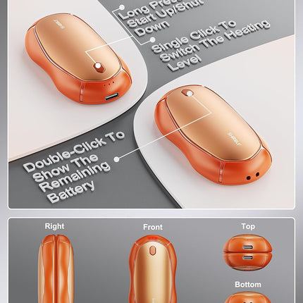 2-Pack Rechargeable Hand Warmers – Electric Pocket Heater for Outdoors