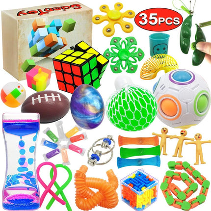 35 Pcs Fidget Toy Set Sensory Stress Relief Anti Anxiety Toys with Gift Box