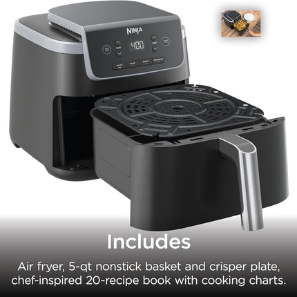 Grey 5 Quart Air Fryer 4 in 1 Cooking Appliance with Nonstick Basket