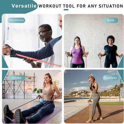 Resistance Bands with Handles for Home Workout, Pilates and Fitness Training