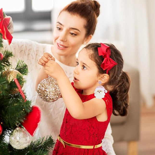 Christmas Earrings for Women Cute Pink Santa Dangle Holiday Jewelry Gift