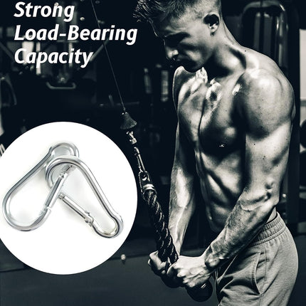 30PCS Mini Carabiner Clips M4 Stainless Steel Spring Snap Hook 1.57in Heavy Duty