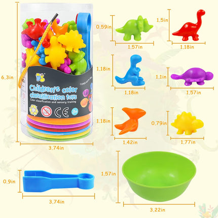 Dinosaur Counting Sorting Toy Montessori Matching STEM Learning Game Kids