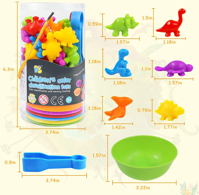Dinosaur Counting Sorting Toy Montessori Matching STEM Learning Game Kids