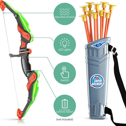 Archery Toy Set for Kids Bow Arrow with Target Quiver Indoor Outdoor Game