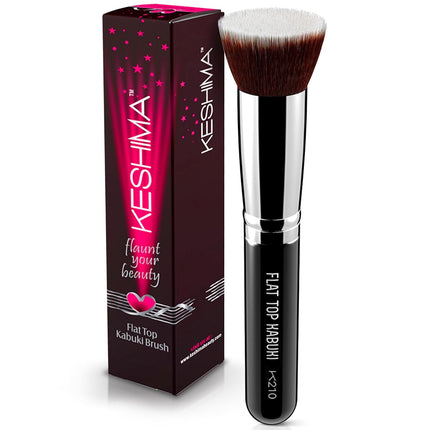 Premium KESHIMA Kabuki Brush – Flat Top for Blending, Buffing & Foundation