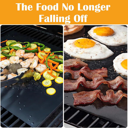 5-Pack Nonstick Grill Mats, Reusable BBQ Teflon Mats for Gas, Charcoal & Electric Grills