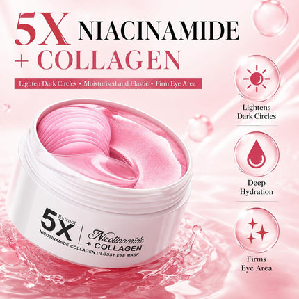 80PCS Collagen Under Eye Patches with Niacinamide, Eye Masks for Dark Circles & Puffiness