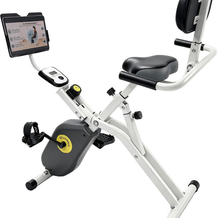 Foldable Magnetic Recumbent Exercise Bike, 8-Level Resistance, 300 Lb Capacity
