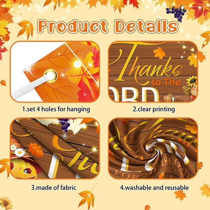 Thanksgiving Photo Backdrop – “Give Thanks to The Lord,” Autumn Decor