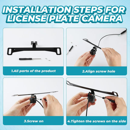 Universal Car Rear View Camera Bracket – Stainless Steel, Anti-Rust, 170° Adjustable