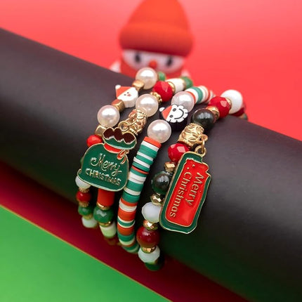 Christmas Jewelry for Women – Beaded Stretch Bracelets & Stocking Gifts