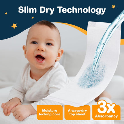 Baby Diaper Booster Pads – Dimples Doubler, One Size Fits All, 60 Pack