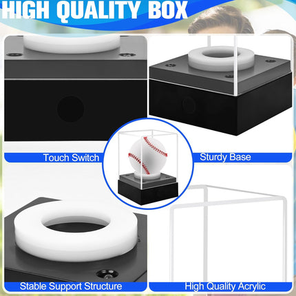 Baseball Display Case with LED & UV Protection – Acrylic Cube Holder