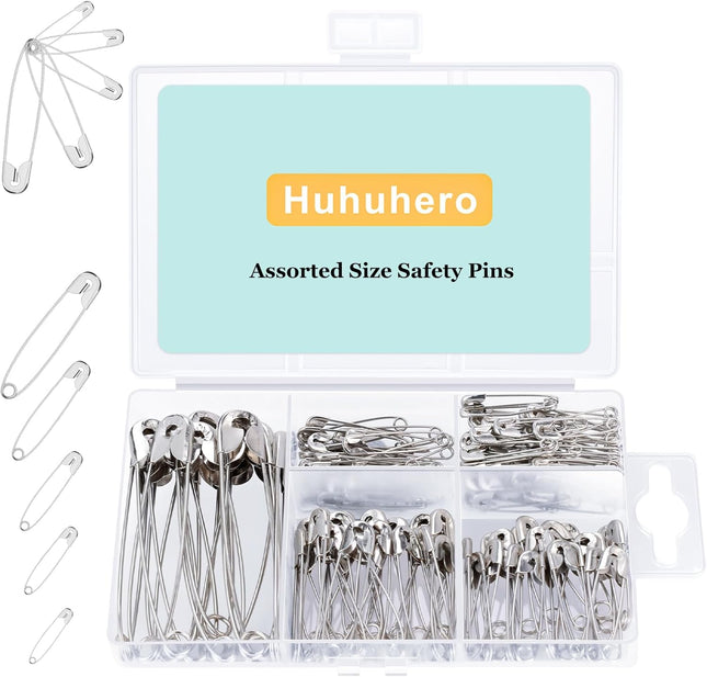 160PCS Safety Pins – Large & Small Nickel Plated Pins for Sewing & Crafts
