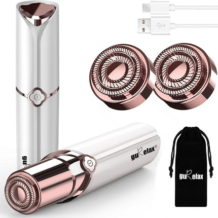 Electric Facial Hair Remover for Women Painless Face Shaver with 2 Heads