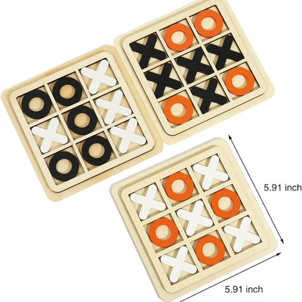 Wooden Tic Tac Toe Game – XO Board, Family & Educational Toy, Random Color