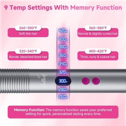 Portable Hair Straightener Comb 30S Fast Heat Dual Voltage Travel Tool