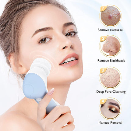 Electric Silicone Face Scrubber Facial Cleansing Brush Deep Clean Waterproof